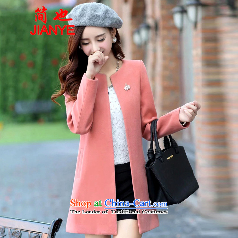 Jane can also  2014 new larger women's gross jacket western expertise? MM Korean girl in the medium to long term, relaxd a wool coat 9320 IN RED L