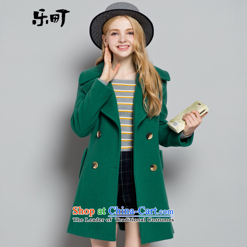 Lok-machi 2015 winter clothing new date of women's temperament, double-jacket CWAA44517 GREEN M
