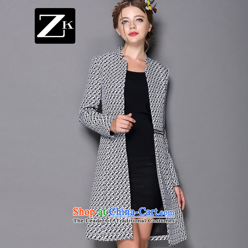Zk Women 2014 Fall/Winter Collections new chidori latticed gross girls jacket? Long Small incense wind jacket black suits what gross M,zk,,, shopping on the Internet