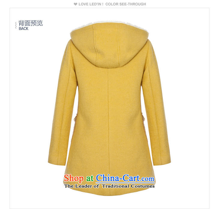 Lok-machi 2015 winter clothing new date of Female Cap Line button long coat CWAA44234 YELLOW S picture, prices, brand platters! The elections are supplied in the national character of distribution, so action, buy now enjoy more preferential! As soon as possible.