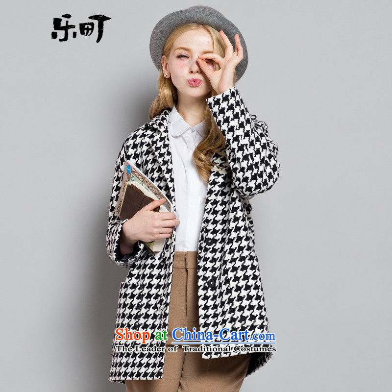 Lok-machi 2015 winter clothing new date of female chidori extra sets of blackL