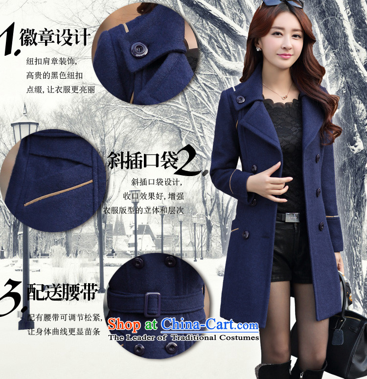 Mrs flower of 2014 winter clothing new Korean girl who decorated video? In gross thin coat long coats 6668 gross? Navy XXXL picture, prices, brand platters! The elections are supplied in the national character of distribution, so action, buy now enjoy more preferential! As soon as possible.