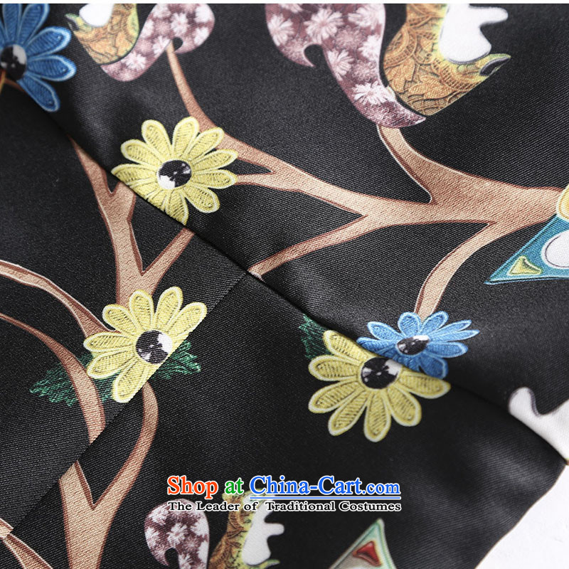 Msshe xl women 2015 Autumn new round-neck collar stamp Sau San video thin temperament vest skirt black 3XL, 2,387 carats of Susan Carroll, Ms Elsie Leung Yee (MSSHE),,, shopping on the Internet