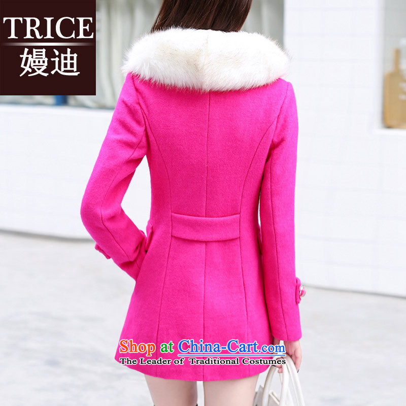The autumn and winter trice2015 new stylish white hair for Sau San Mao jacket girl in long?) Korean female HYYF889 gross? The red cloak l,trice,,, shopping on the Internet