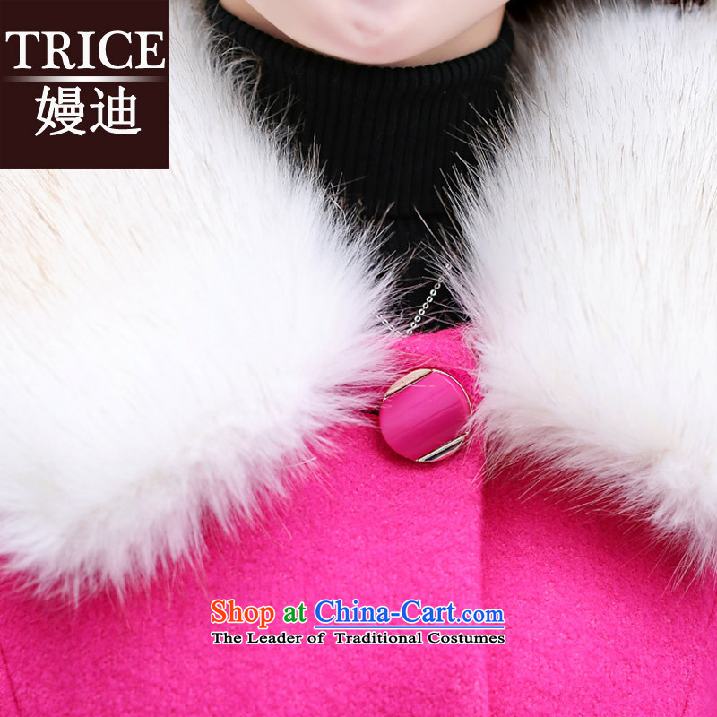 The autumn and winter trice2015 new stylish white hair for Sau San Mao jacket girl in long?) Korean female HYYF889 gross? The red cloak l,trice,,, shopping on the Internet