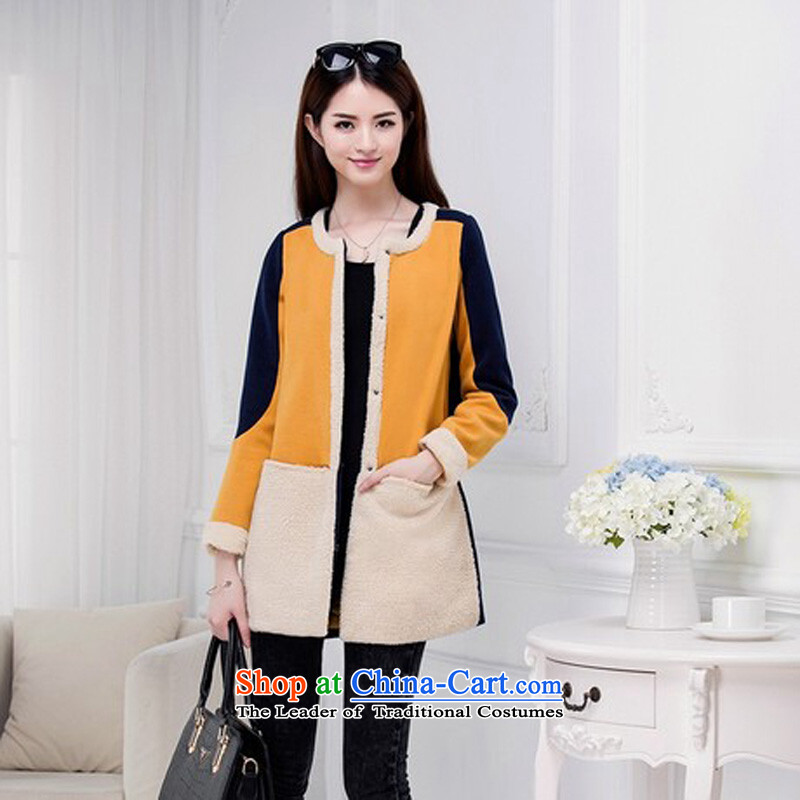 Mrs flower of 2014 winter clothing new Korean version in the stitching long neck hair? The Wind Jacket small Heung-coats 2007 Mrs flower color pictures, Na (SODORNEE) , , , shopping on the Internet