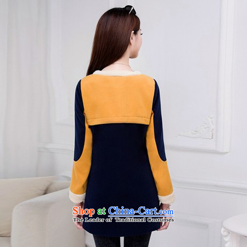 Mrs flower of 2014 winter clothing new Korean version in the stitching long neck hair? The Wind Jacket small Heung-coats 2007 Mrs flower color pictures, Na (SODORNEE) , , , shopping on the Internet