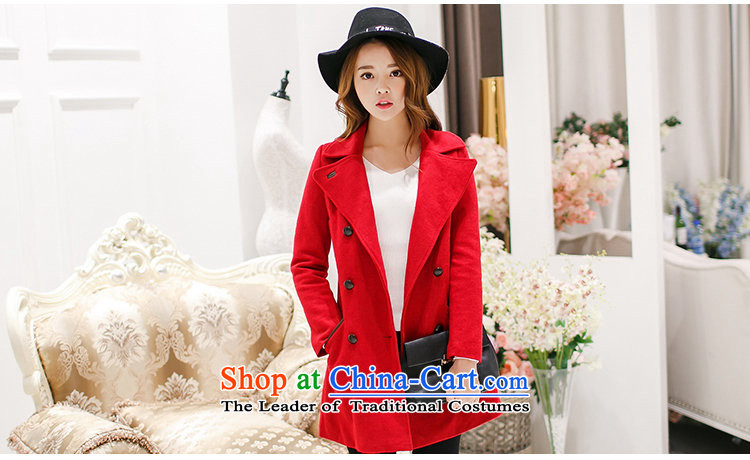 In 2015, girls autumn and winter new Korean version in the Sau San long double-Gross Gross for female clamp unit? coats Ms. thick red jacket S picture, prices, brand platters! The elections are supplied in the national character of distribution, so action, buy now enjoy more preferential! As soon as possible.