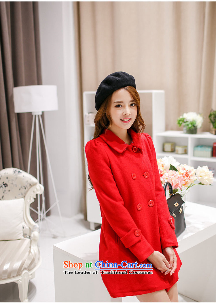 In 2015, girls autumn and winter new Korean version in the Sau San long double-Gross Gross for female clamp unit? coats Ms. thick red jacket S picture, prices, brand platters! The elections are supplied in the national character of distribution, so action, buy now enjoy more preferential! As soon as possible.