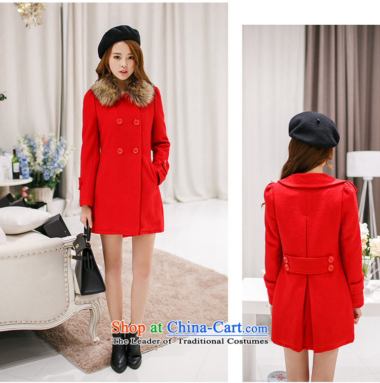 In 2015, girls autumn and winter new Korean version in the Sau San long double-Gross Gross for female clamp unit? coats Ms. thick red jacket S picture, prices, brand platters! The elections are supplied in the national character of distribution, so action, buy now enjoy more preferential! As soon as possible.