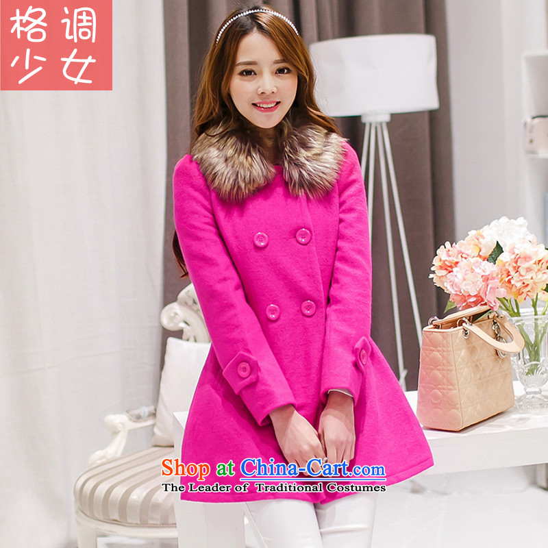 In 2015, girls autumn and winter new Korean version in the Sau San long double-Gross Gross for female clamp unit? coats thick red jacket , style, teenage girls (STYZEXBLU) , , , shopping on the Internet