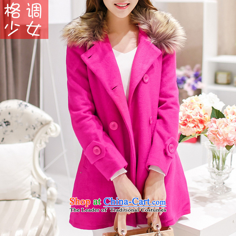 In 2015, girls autumn and winter new Korean version in the Sau San long double-Gross Gross for female clamp unit? coats thick red jacket , style, teenage girls (STYZEXBLU) , , , shopping on the Internet