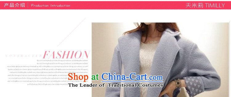 Day Milly new gross? overcoat female thick warm winter clothing large graphics thin Sau San Han Bum-quality culture small elegant genuine cashmere overcoat light blue L picture, prices, brand platters! The elections are supplied in the national character of distribution, so action, buy now enjoy more preferential! As soon as possible.