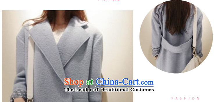 Day Milly new gross? overcoat female thick warm winter clothing large graphics thin Sau San Han Bum-quality culture small elegant genuine cashmere overcoat light blue L picture, prices, brand platters! The elections are supplied in the national character of distribution, so action, buy now enjoy more preferential! As soon as possible.