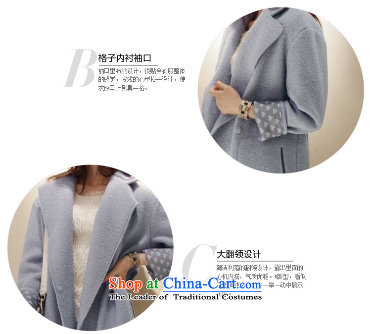 Day Milly new gross? overcoat female thick warm winter clothing large graphics thin Sau San Han Bum-quality culture small elegant genuine cashmere overcoat light blue L picture, prices, brand platters! The elections are supplied in the national character of distribution, so action, buy now enjoy more preferential! As soon as possible.