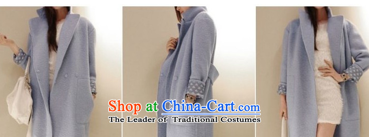 Day Milly new gross? overcoat female thick warm winter clothing large graphics thin Sau San Han Bum-quality culture small elegant genuine cashmere overcoat light blue L picture, prices, brand platters! The elections are supplied in the national character of distribution, so action, buy now enjoy more preferential! As soon as possible.