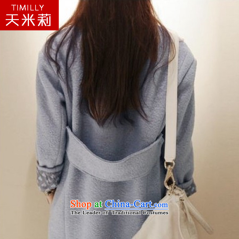 Day Milly new gross? overcoat female thick warm winter clothing large graphics thin Sau San Han Bum-quality culture small elegant genuine cashmere overcoat light blue , L, day (TIMILLY Milly) , , , shopping on the Internet