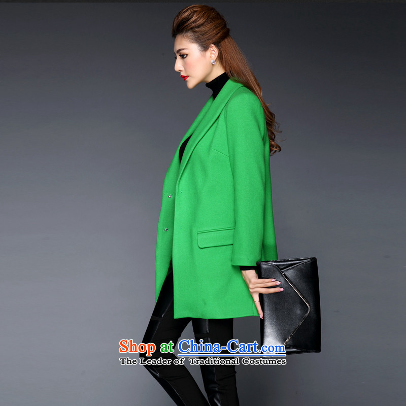 Meath Yang Hong recalls that the 2015 Autumn and Winter Female Western big minimalist in long woolen coat long-sleeved jacket green XXL, gross? m missshine Yang (Cisco) , , , shopping on the Internet