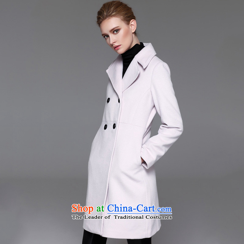 Labortex Card 2015 autumn and winter coats female pure colors? a wool coat in the wool long double-gross? gray and white jacket XL, Labortex Card (marc rebecca) , , , shopping on the Internet