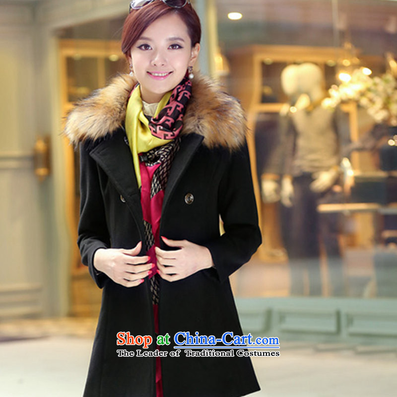 Meng Xiang ymx2015 Choo jacket, female? female Korean jacket coat autumn and winter female Gross Gross Sub Band? For coats CD16 Internal CD-Writer Meng Xiang Black M , , , shopping on the Internet