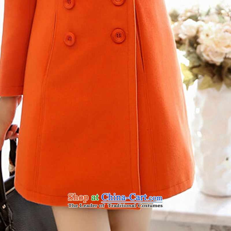 Mrs flower of 2014 winter clothing new Korean version of Sau San video thin hair? female Heung-wind jacket a wool coat 8098 ORANGE XL, Mrs flower-na (SODORNEE) , , , shopping on the Internet