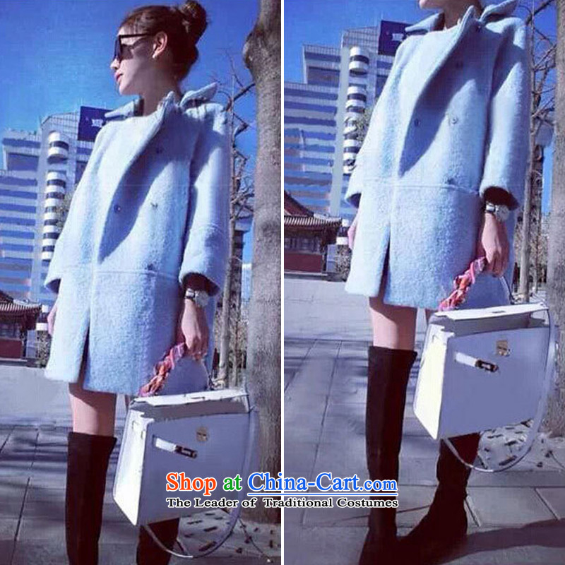 Counters Brenda Blethyn the quality card? coats female Europe gross site autumn and winter coats women in Sau San long female thick coarse wool? jacket is spent a wool coat, Blue M Card Brenda Blethyn Na (kraftlina) , , , shopping on the Internet
