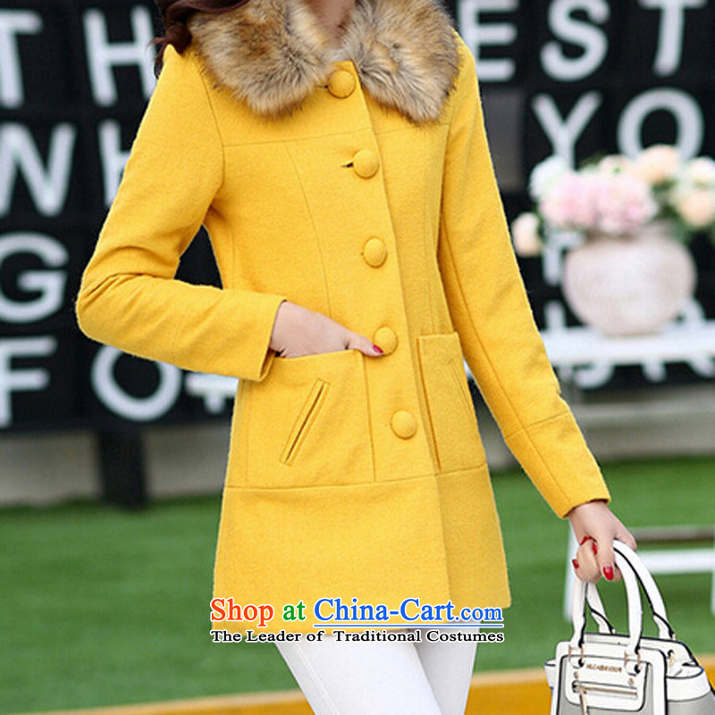 Mrs flower of 2014 winter clothing new Korean girl who decorated in female thin graphics long gross? box 6913 turmeric yellow jacket , Mrs flower-na (SODORNEE) , , , shopping on the Internet