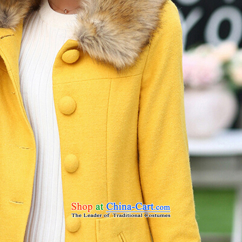 Mrs flower of 2014 winter clothing new Korean girl who decorated in female thin graphics long gross? box 6913 turmeric yellow jacket , Mrs flower-na (SODORNEE) , , , shopping on the Internet