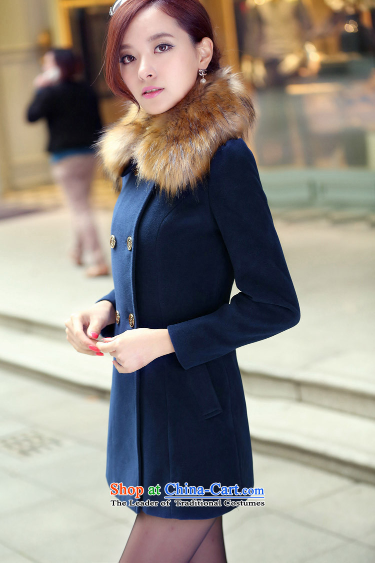 Lonely if new products won the 2014 winter edition in Sau San double-long hair for gross? jacket female navy XXXL 1031 picture, prices, brand platters! The elections are supplied in the national character of distribution, so action, buy now enjoy more preferential! As soon as possible.