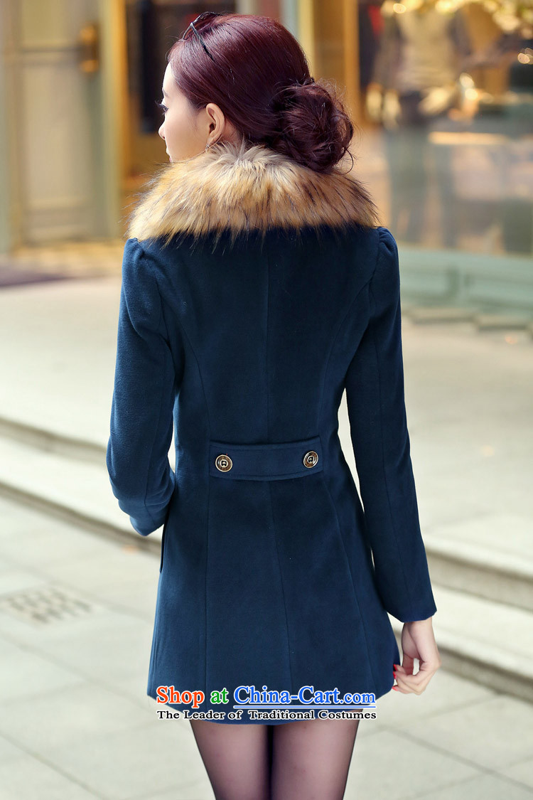 Lonely if new products won the 2014 winter edition in Sau San double-long hair for gross? jacket female navy XXXL 1031 picture, prices, brand platters! The elections are supplied in the national character of distribution, so action, buy now enjoy more preferential! As soon as possible.