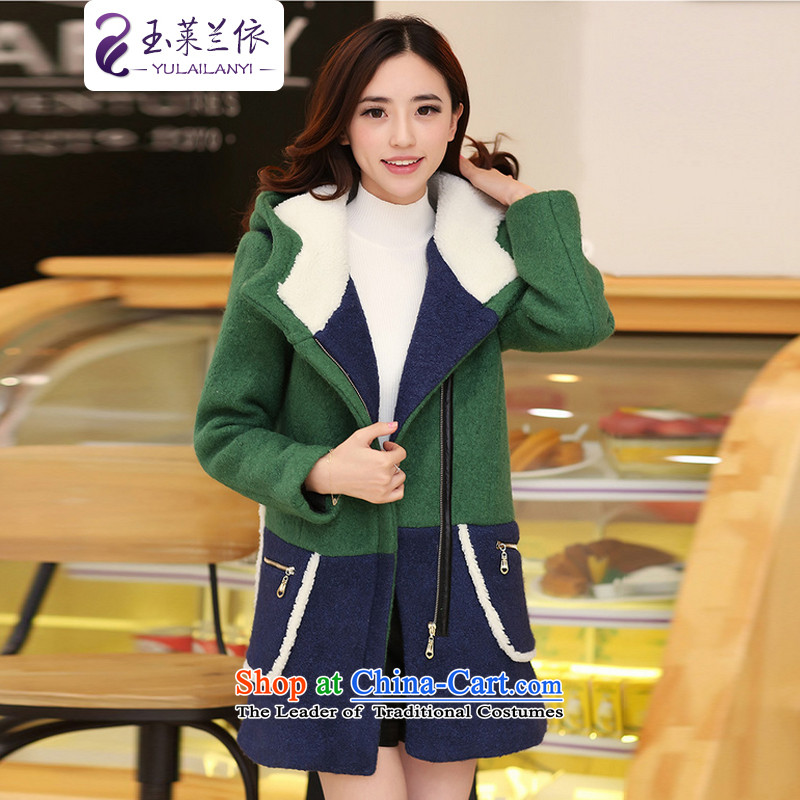 In accordance with the 2014-yuk leyland winter new plus cotton wool coat Korean version of this long female jackets female red plus cotton waffle M-yuk leyland to , , , shopping on the Internet