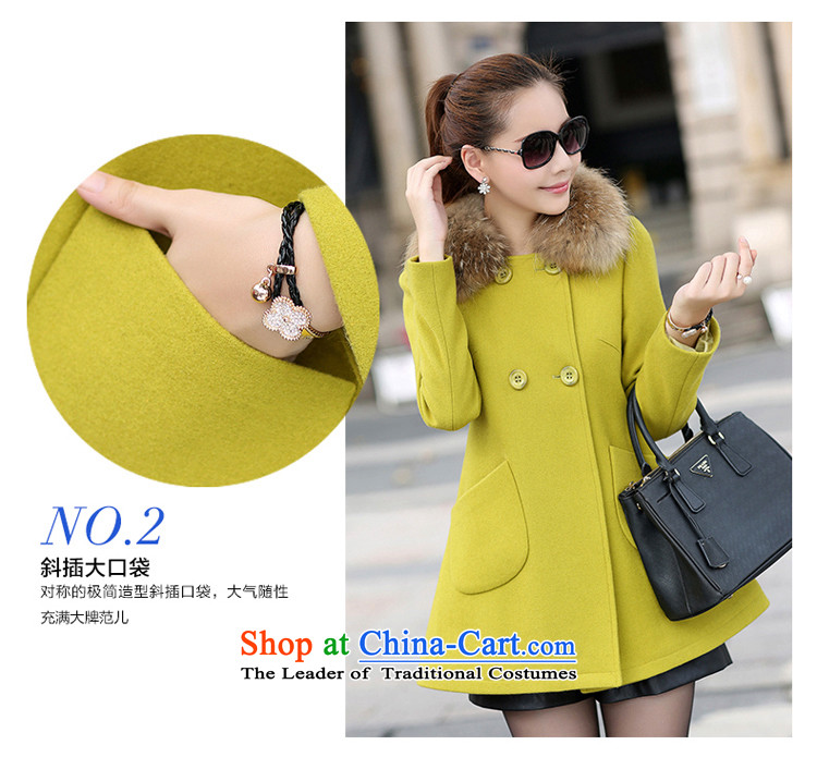 Ms Audrey EU HIV better 2015 autumn and winter new Korean large relaxd wool coat in the medium to long term, it can remove the nuclear sub for Gross Gross? 5208 female coats mustard yellow No color difference L picture, prices, brand platters! The elections are supplied in the national character of distribution, so action, buy now enjoy more preferential! As soon as possible.