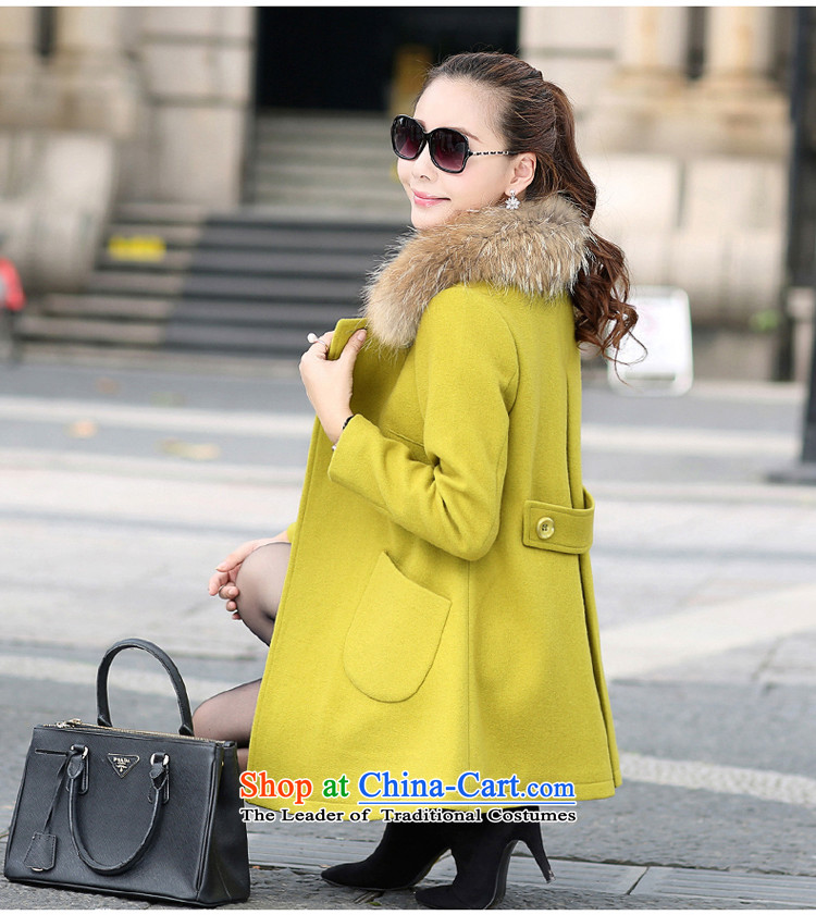 Ms Audrey EU HIV better 2015 autumn and winter new Korean large relaxd wool coat in the medium to long term, it can remove the nuclear sub for Gross Gross? 5208 female coats mustard yellow No color difference L picture, prices, brand platters! The elections are supplied in the national character of distribution, so action, buy now enjoy more preferential! As soon as possible.