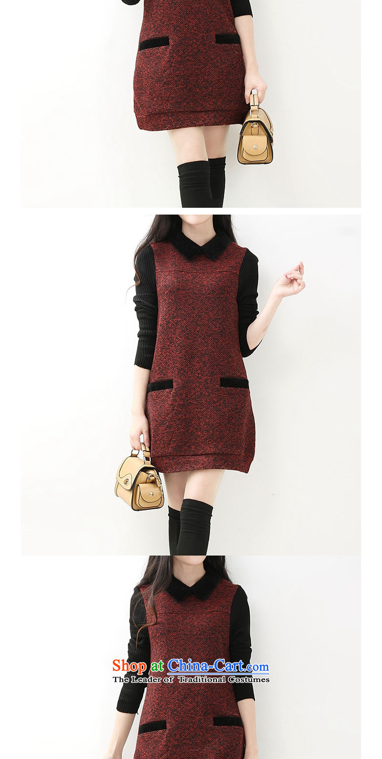 In accordance with the perfect 2015 autumn and winter new Korean fashion lapel loose larger Drop-Needle LS Thick coated dresses Y339 female wine red M picture, prices, brand platters! The elections are supplied in the national character of distribution, so action, buy now enjoy more preferential! As soon as possible.