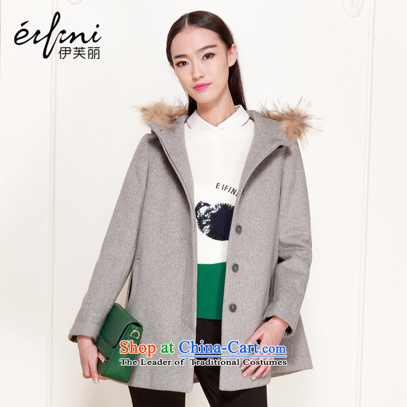 El Boothroyd 2015 winter clothing new cap amount for the woolen coat female gross jacket 6481147889? Light Gray?L