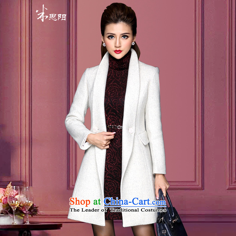 Meath Yang Valley snow fall and winter 2015 new gross? woolen coat V-neck in long pocket wind jacket m White S m missshine Yang (Cisco) , , , shopping on the Internet