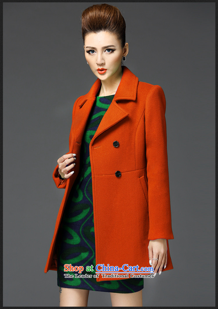 Meath Yang Anjiang cold 2014 Women's new Korean lapel long-sleeved woolen coat in the long autumn and winter coats? orange gross M picture, prices, brand platters! The elections are supplied in the national character of distribution, so action, buy now enjoy more preferential! As soon as possible.