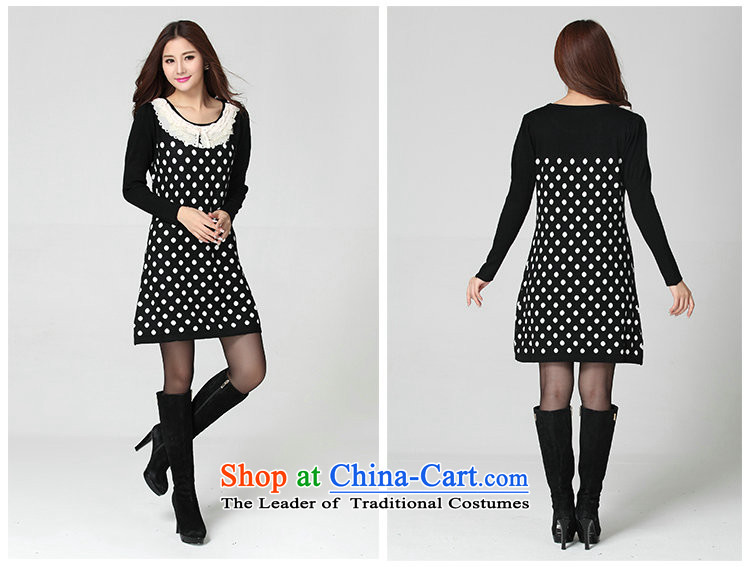 The new 2015 Autumn and Winter Female xl Korean lace for long-sleeved short skirts thick mm lovely foutune temperament wave point dresses large white dot 125-170 catty picture, prices, brand platters! The elections are supplied in the national character of distribution, so action, buy now enjoy more preferential! As soon as possible.