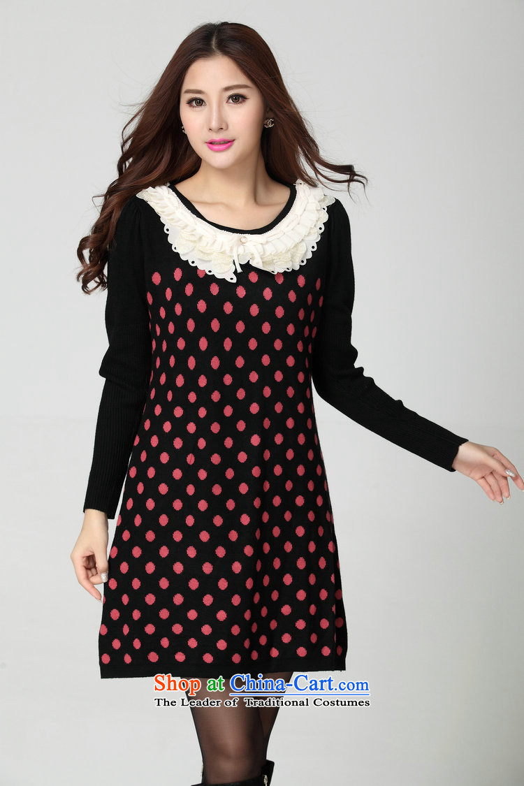 The new 2015 Autumn and Winter Female xl Korean lace for long-sleeved short skirts thick mm lovely foutune temperament wave point dresses large white dot 125-170 catty picture, prices, brand platters! The elections are supplied in the national character of distribution, so action, buy now enjoy more preferential! As soon as possible.