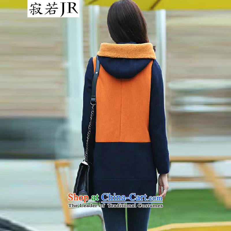 Lonely if new products won the 2014 Winter version in the stitching stylish Sau San long coats jacket gross? female 108 yellow orange XL, lonely if JIRUO () , , , shopping on the Internet