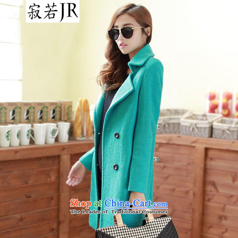 If new emissions by 2015 winter stylish in pure color long Sau San gross jacket coat? female 3165 3165 Green M lonely if JIRUO () , , , shopping on the Internet