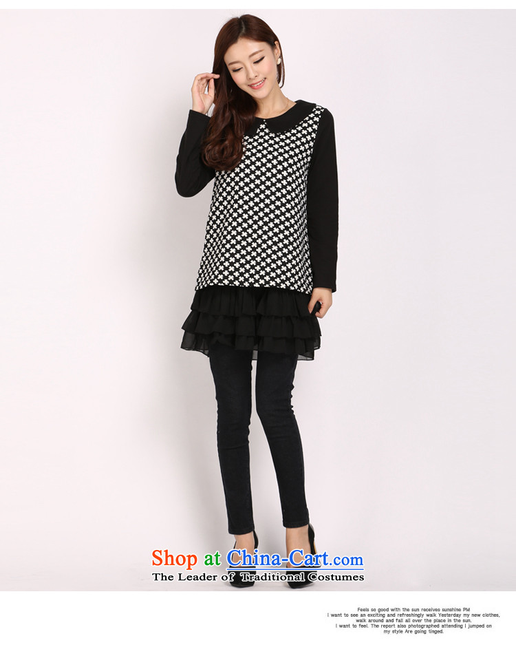 Shani flower, thick sister autumn T-shirts for larger female Korean version to the thin xl shirt long-sleeved top female 3002 Black 3XL-2015 Spring New Picture, prices, brand platters! The elections are supplied in the national character of distribution, so action, buy now enjoy more preferential! As soon as possible.