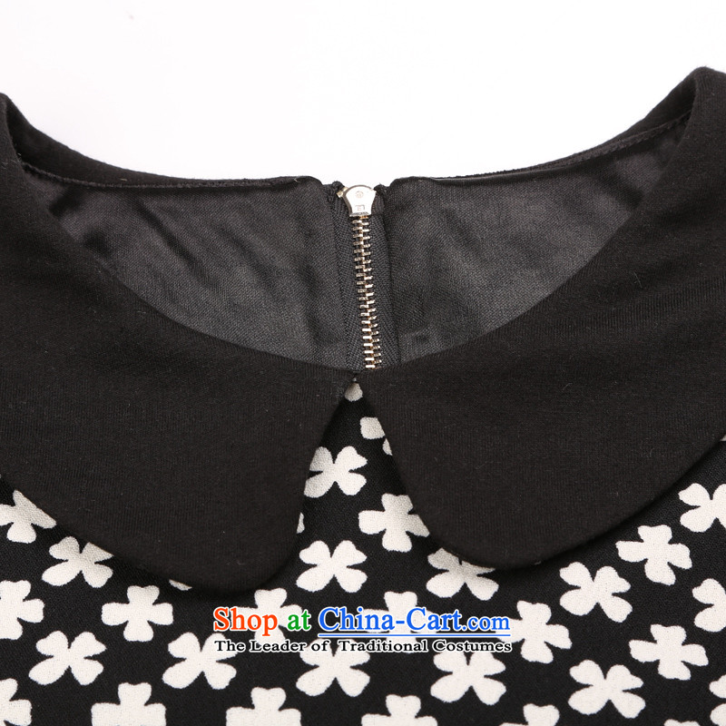 Shani flower, thick sister autumn T-shirts for larger female Korean version to the thin xl shirt long-sleeved top female 3002 Black 3XL-2015 Spring New Paragraph, Shani Flower (D'oro) sogni shopping on the Internet has been pressed.