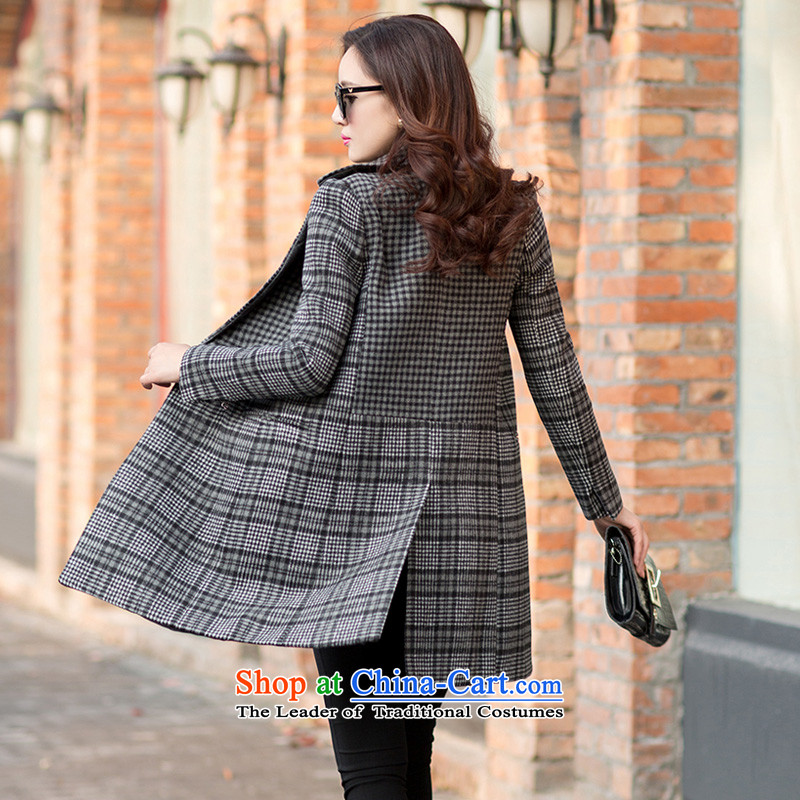 Xuan, Mrs Ure 2015 autumn and winter new products long hair? jacket retro latticed OL wind female gray overcoat Sau San Gray , L'Lucy (Xuan xuanlaiqian) , , , shopping on the Internet
