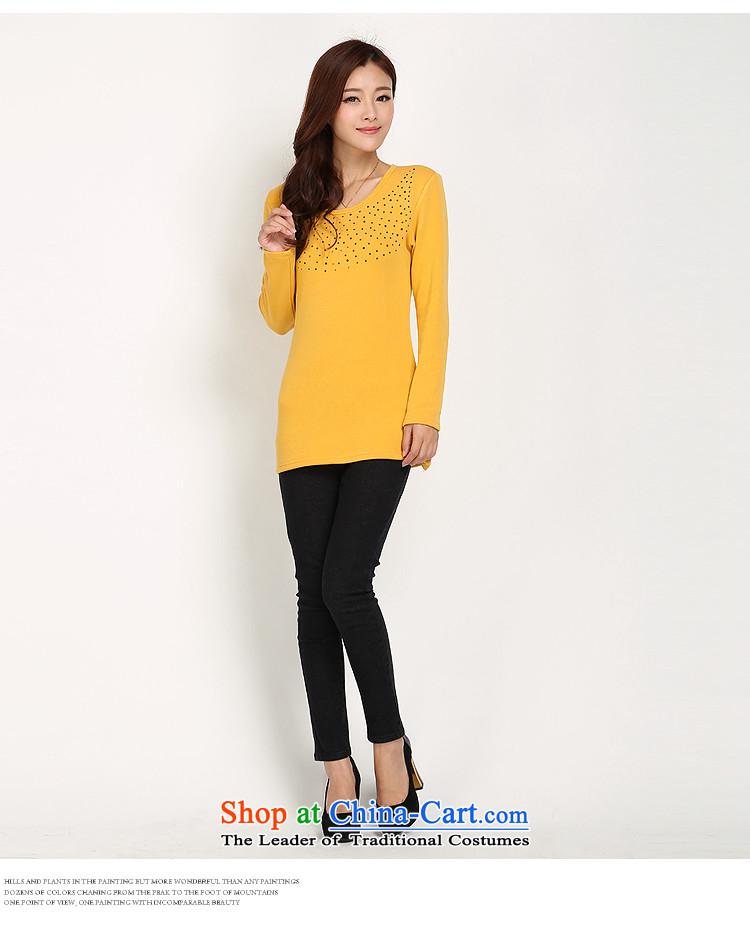 Shani flower, thick people to increase the number of the Netherlands battalion, forming the lint-free thick thick winter clothing Korean sister warm video thin T-shirt female 3104 Yellow 4XL Photo, prices, brand platters! The elections are supplied in the national character of distribution, so action, buy now enjoy more preferential! As soon as possible.