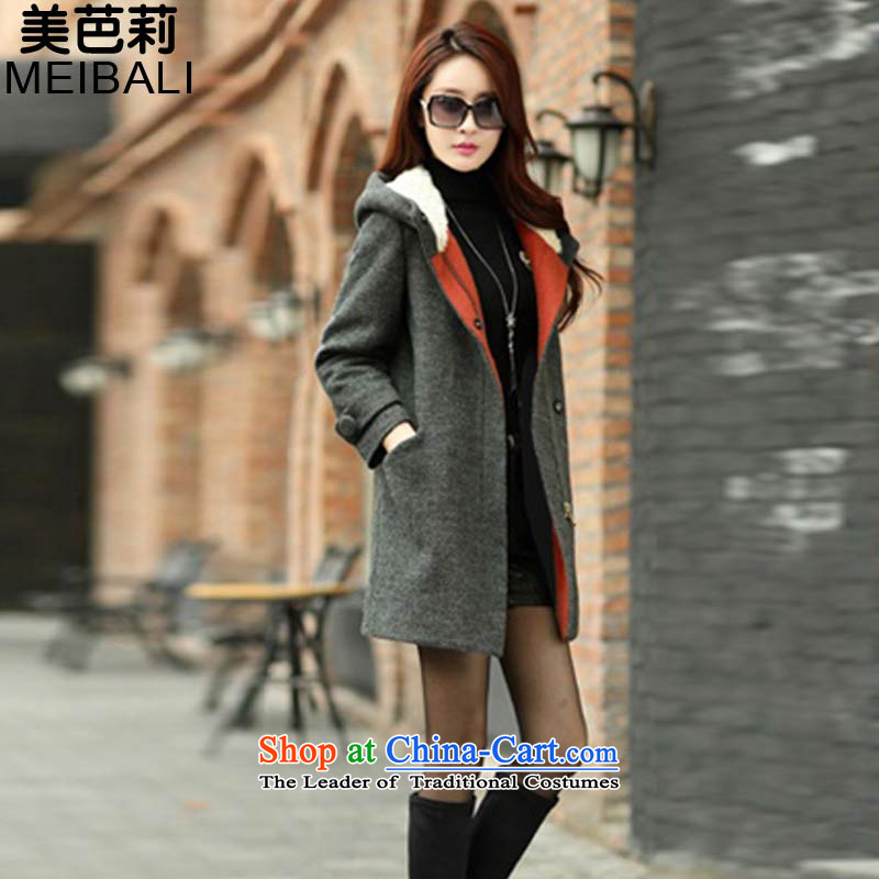 The United States and Li 2015 Spring New Korean Female Cap plush Sau San Mao jacket wool velvet cloak? 6211 Gray L, the United States and Li , , , shopping on the Internet