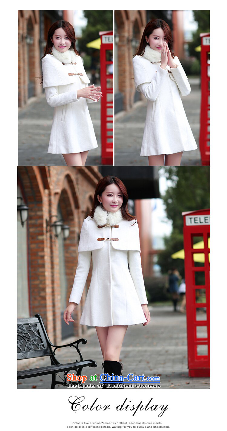 Piao Love Ting 2015 Autumn replacing new European and American version of Sau San single row is long cloak a jacket female thick wool a wool coat windbreaker female m White XL Photo, prices, brand platters! The elections are supplied in the national character of distribution, so action, buy now enjoy more preferential! As soon as possible.