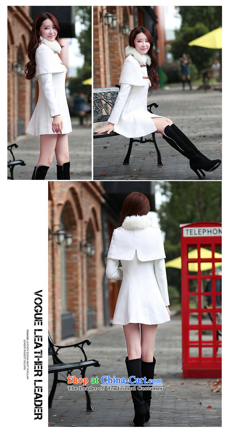 Piao Love Ting 2015 Autumn replacing new European and American version of Sau San single row is long cloak a jacket female thick wool a wool coat windbreaker female m White XL Photo, prices, brand platters! The elections are supplied in the national character of distribution, so action, buy now enjoy more preferential! As soon as possible.