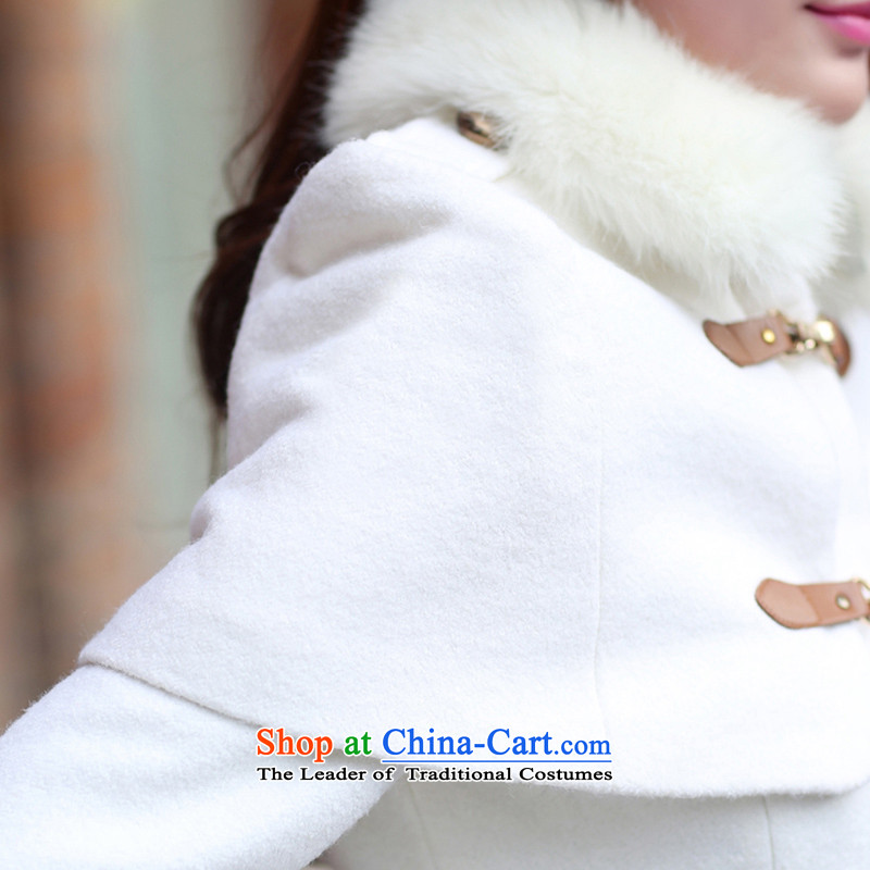 Piao Love Ting 2015 Autumn replacing new European and American version of Sau San single row is long cloak a jacket female thick wool a wool coat windbreaker female m White XL, waving love-ting (PIAOAITING) , , , shopping on the Internet