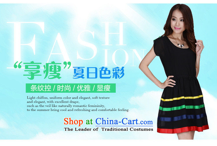 Luo Shani Flower Code women's summer to intensify the thick sister, Hin thin, thick dresses 6259 Black 6XL tri-color graphics thin skirt picture, prices, brand platters! The elections are supplied in the national character of distribution, so action, buy now enjoy more preferential! As soon as possible.